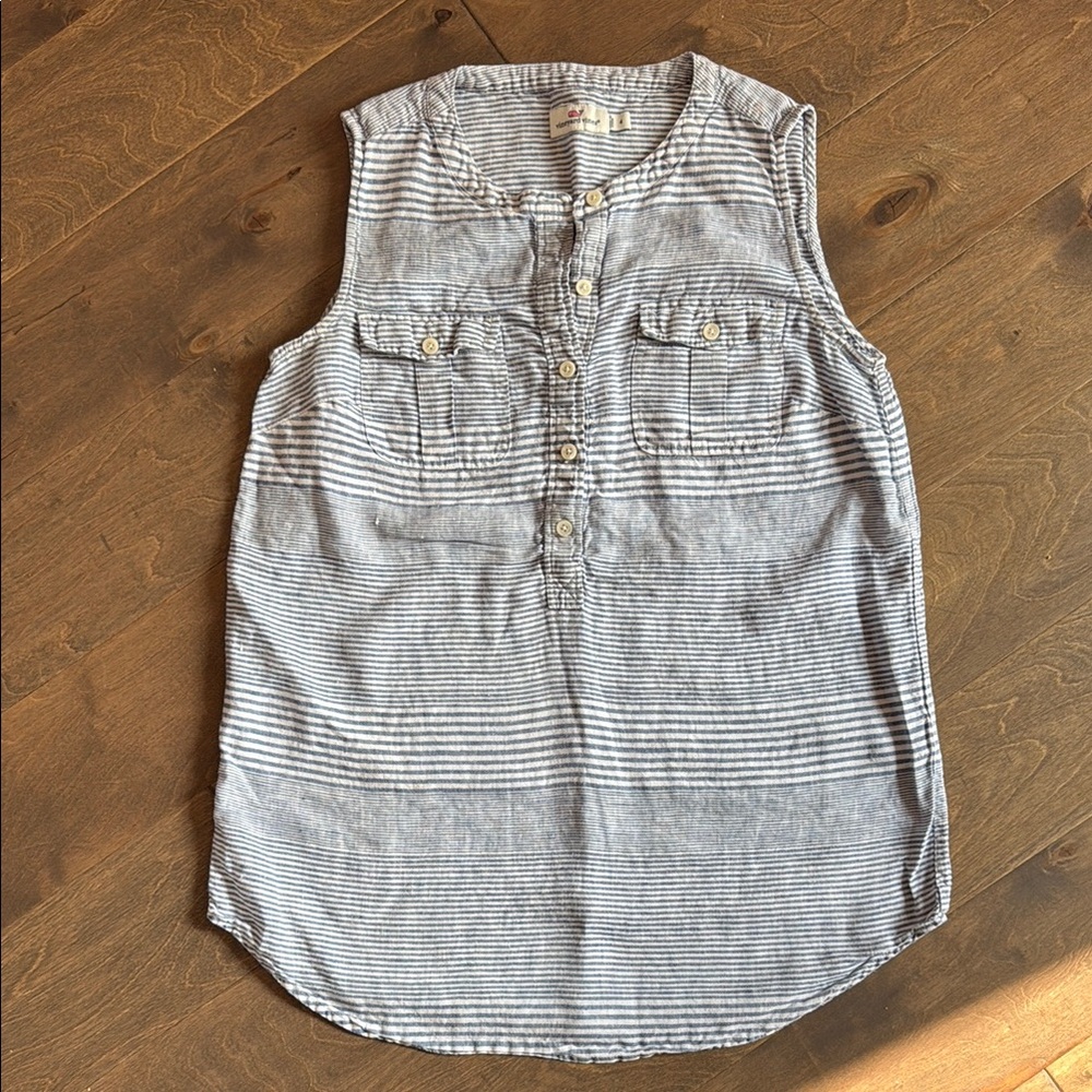 Vineyard Vines Blue and White Striped Top